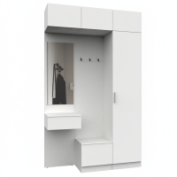 Набор мебели для прихожей "Марсель-205" МР 01-205 В2490 Ш1500 Г420 (ЛДСП Белый премиум) Набор мебели для прихожей "Марсель-205" МР 01-205 В2490 Ш1500 Г420 (ЛДСП Белый премиум)